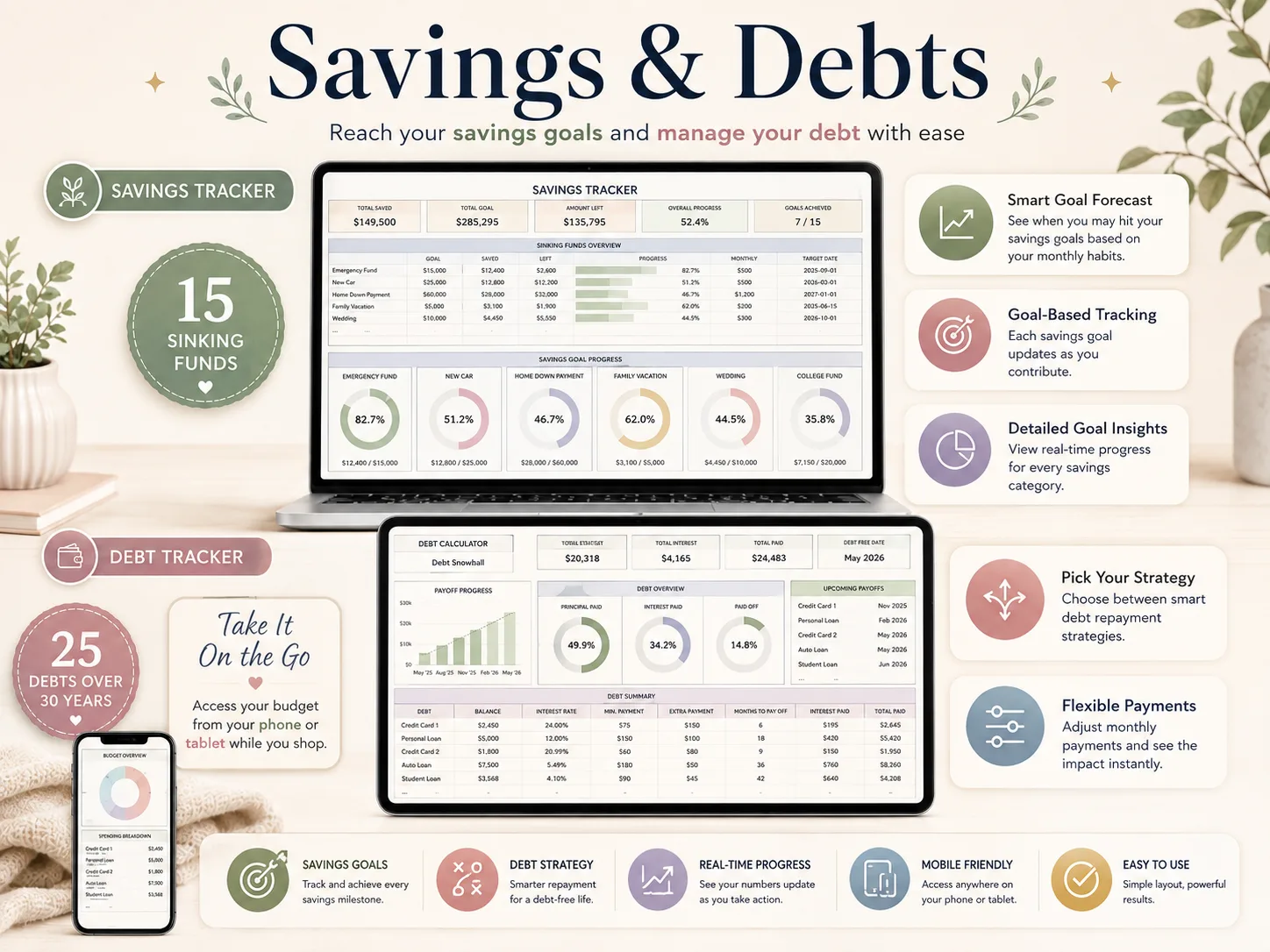 Family Organizer Bundle preview — debts savings